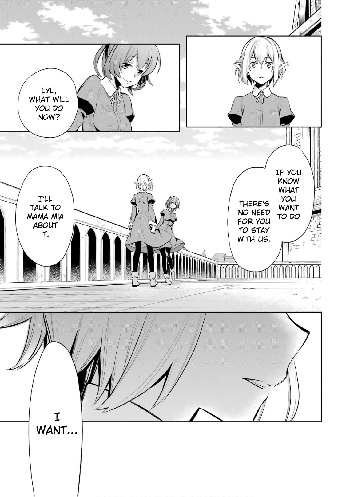 Dungeon ni Deai o Motomeru no wa Machigatte Iru Darou ka: Familia Chronicle Episode Ryu Chapter 14 page 14 - Chapter 14: Girls.04 Her Words