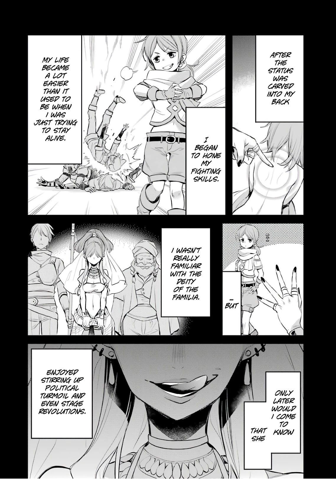 Dungeon ni Deai o Motomeru no wa Machigatte Iru Darou ka: Familia Chronicle Episode Ryu Chapter 15 page 12 - Chapter 15: Girls.05 "Black Fist" Runoa