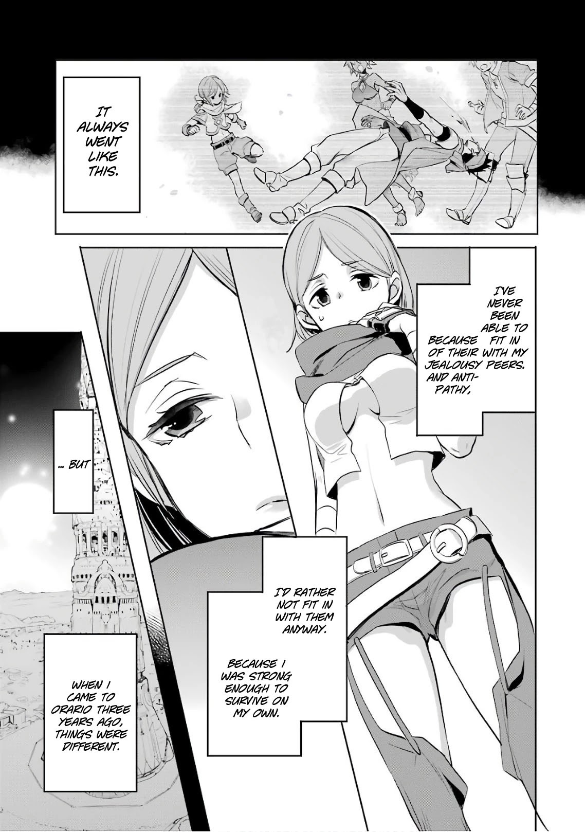 Dungeon ni Deai o Motomeru no wa Machigatte Iru Darou ka: Familia Chronicle Episode Ryu Chapter 15 page 17 - Chapter 15: Girls.05 "Black Fist" Runoa