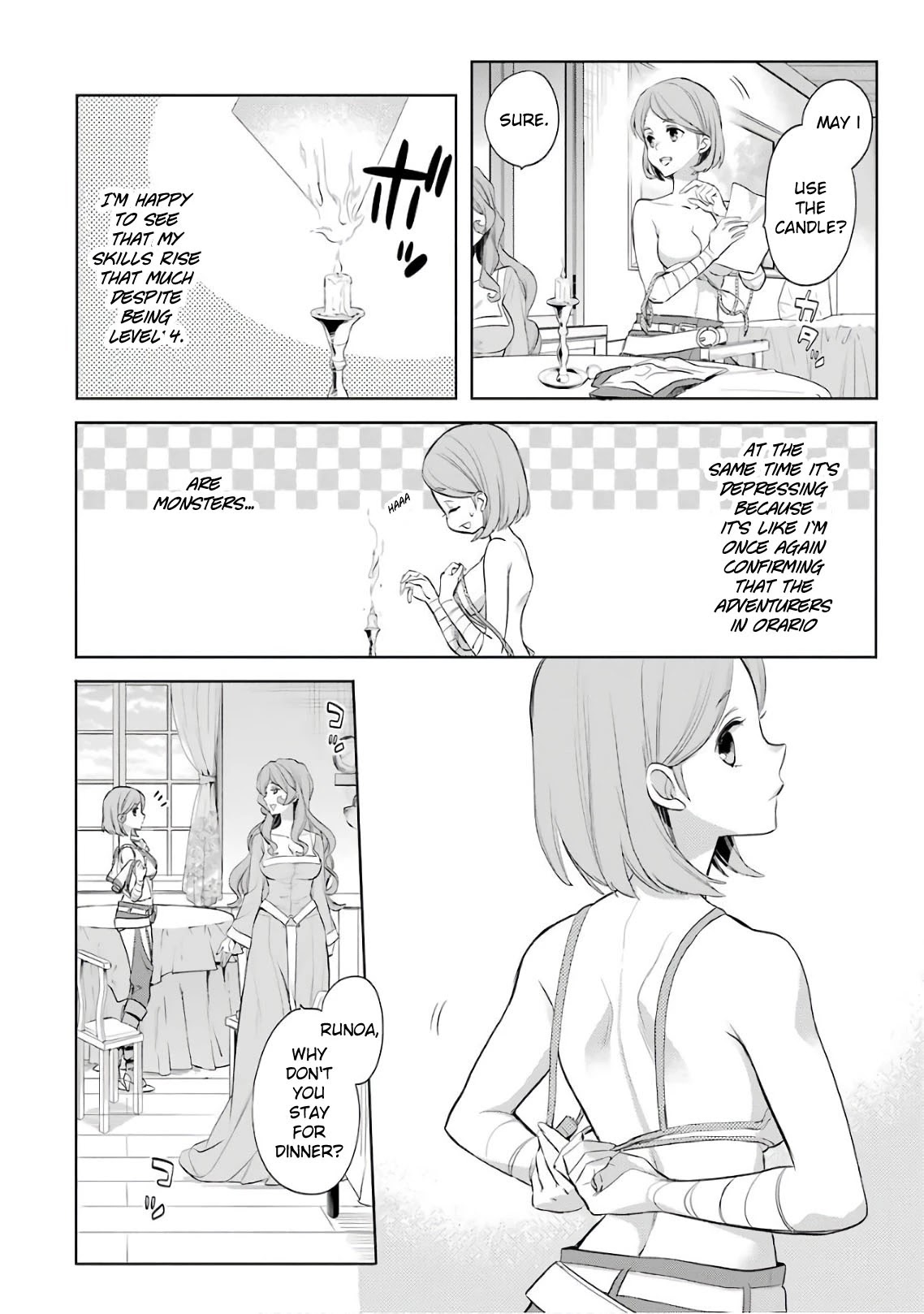 Dungeon ni Deai o Motomeru no wa Machigatte Iru Darou ka: Familia Chronicle Episode Ryu Chapter 15 page 30 - Chapter 15: Girls.05 "Black Fist" Runoa