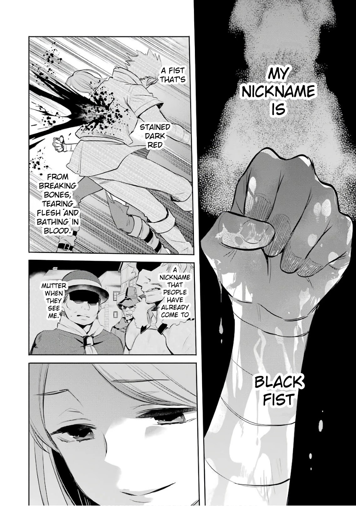 Dungeon ni Deai o Motomeru no wa Machigatte Iru Darou ka: Familia Chronicle Episode Ryu Chapter 15 page 48 - Chapter 15: Girls.05 "Black Fist" Runoa