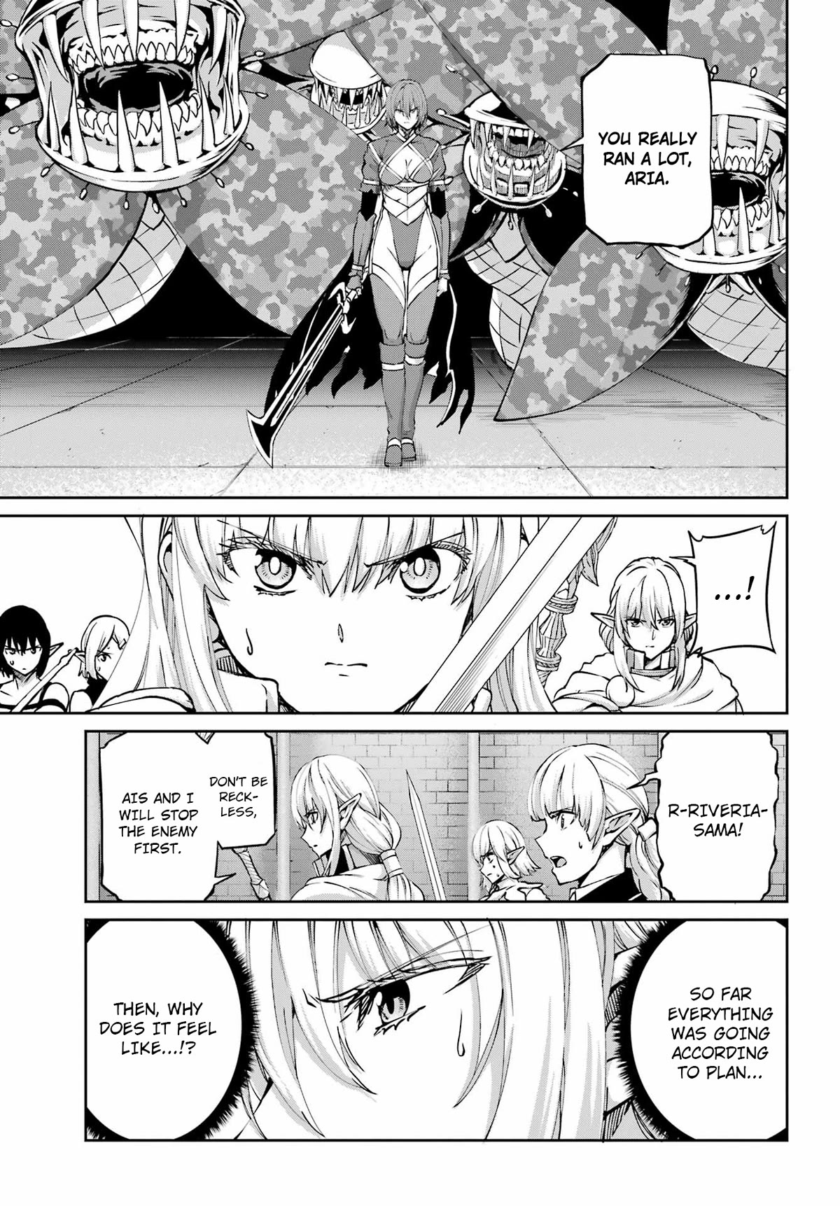 Dungeon ni Deai o Motomeru no wa Machigatte Iru Darou ka Gaiden - Sword Oratoria Chapter 104 page 42 - Chapter 104: Painful Days