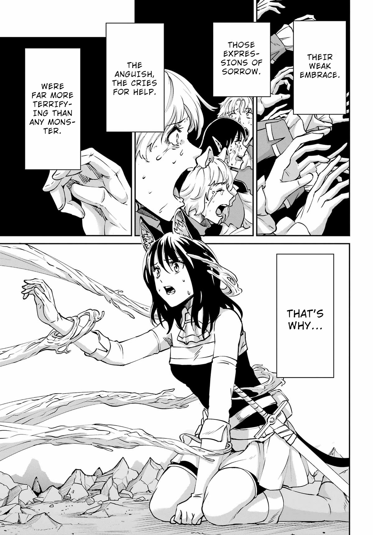 Dungeon ni Deai o Motomeru no wa Machigatte Iru Darou ka Gaiden - Sword Oratoria Chapter 108 page 36 - Chapter 108: The Greed
