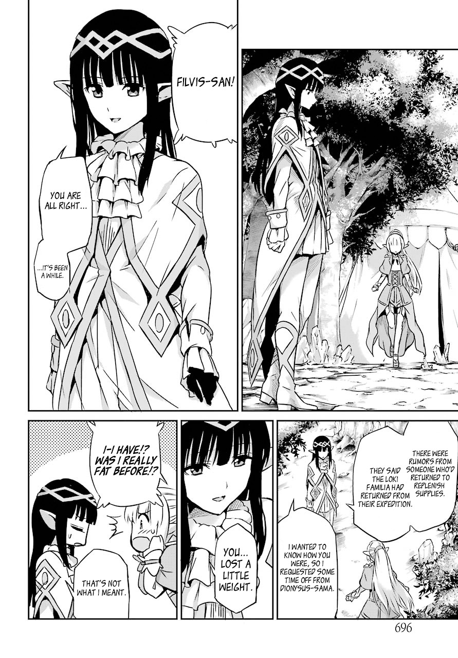 Dungeon ni Deai o Motomeru no wa Machigatte Iru Darou ka Gaiden - Sword Oratoria Chapter 44 page 28 - Chapter 44: Visitor