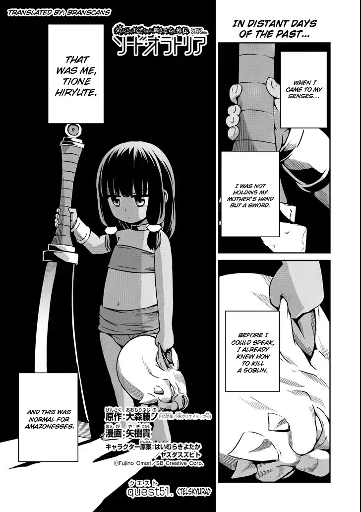 Dungeon ni Deai o Motomeru no wa Machigatte Iru Darou ka Gaiden - Sword Oratoria Chapter 51 page 1 - Chapter 51: Telskyura