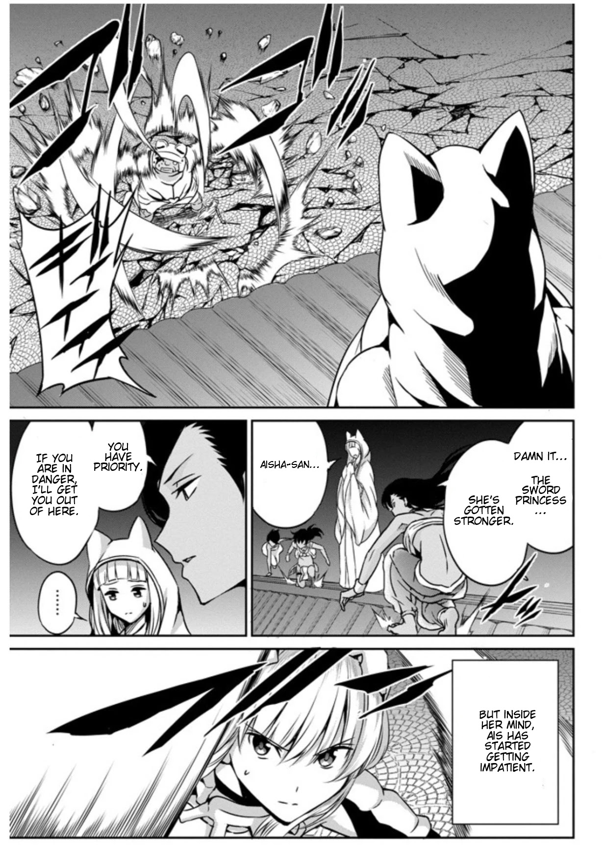 Dungeon ni Deai o Motomeru no wa Machigatte Iru Darou ka Gaiden - Sword Oratoria Chapter 57 page 7 - Chapter 57: Fight Back
