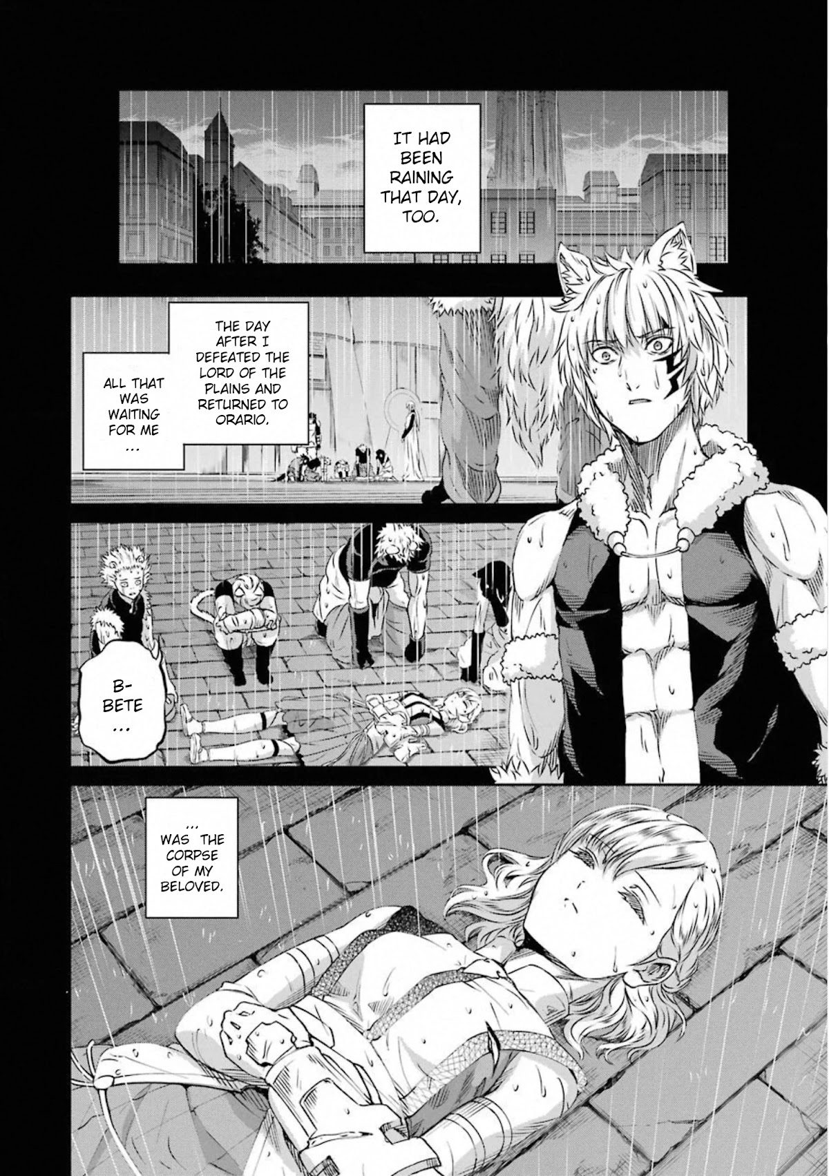 Dungeon ni Deai o Motomeru no wa Machigatte Iru Darou ka Gaiden - Sword Oratoria Chapter 73 page 40 - Chapter 73: Tears Rain