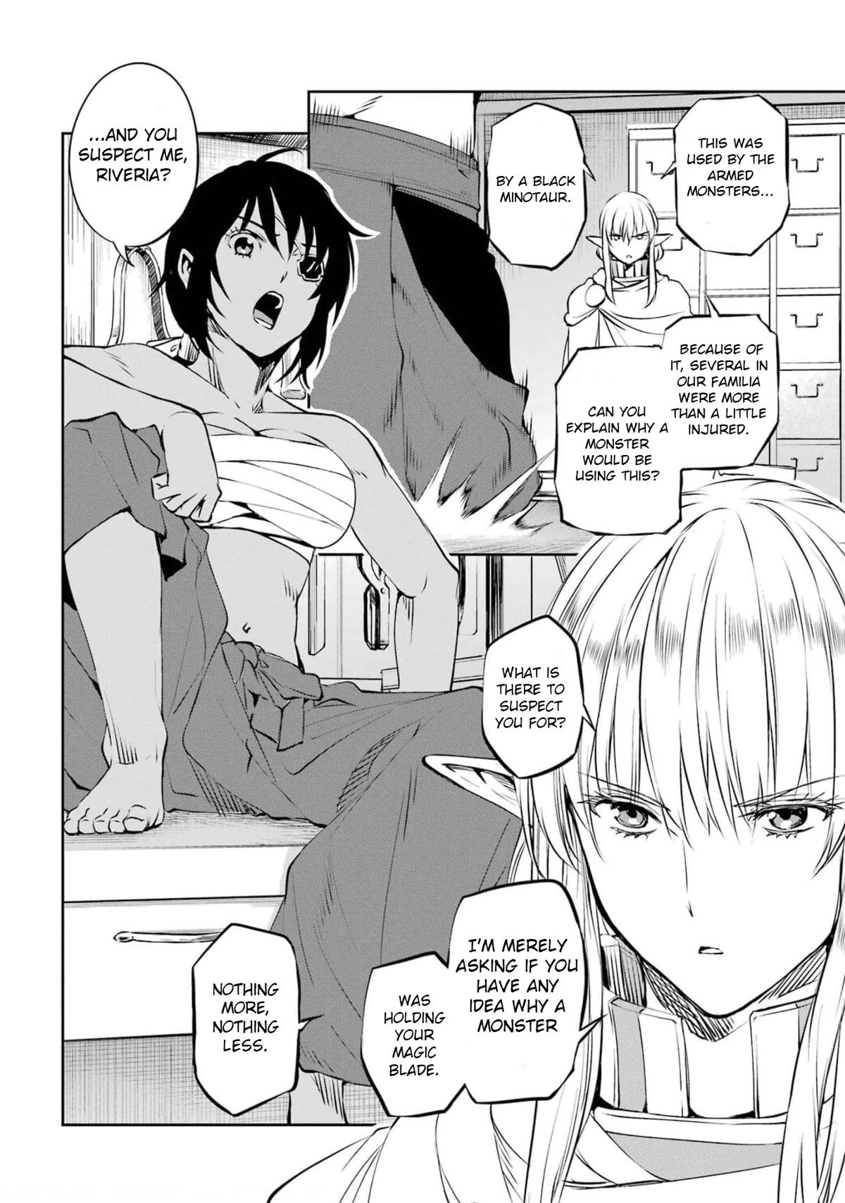 Dungeon ni Deai o Motomeru no wa Machigatte Iru Darou ka Gaiden - Sword Oratoria Chapter 82 page 16 - Chapter 82: Interrogation