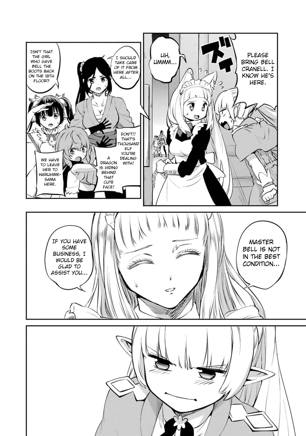 Dungeon ni Deai o Motomeru no wa Machigatte Iru Darou ka Gaiden - Sword Oratoria Chapter 82 page 28 - Chapter 82: Interrogation