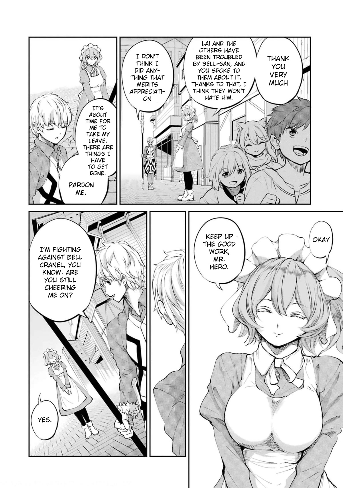 Dungeon ni Deai o Motomeru no wa Machigatte Iru Darou ka Gaiden - Sword Oratoria Chapter 83 page 54 - Chapter 83: Bright