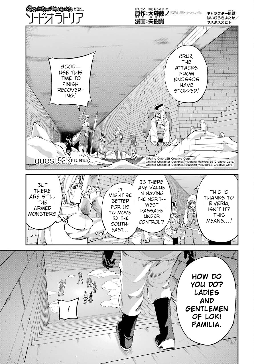 Dungeon ni Deai o Motomeru no wa Machigatte Iru Darou ka Gaiden - Sword Oratoria Chapter 92 page 1 - Chapter 92: Deusdea