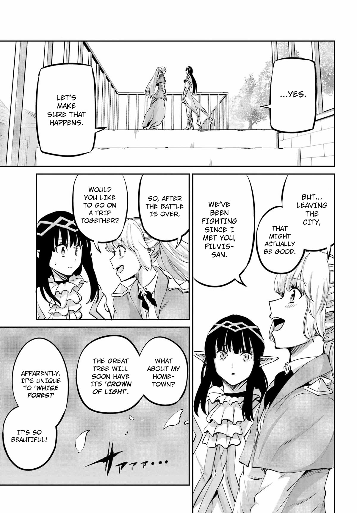 Dungeon ni Deai o Motomeru no wa Machigatte Iru Darou ka Gaiden - Sword Oratoria Chapter 99 page 52 - Chapter 99: Smile Always as Ever