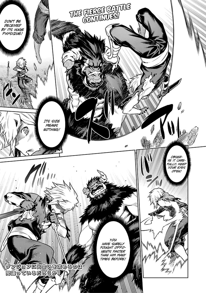 Dungeon ni Deai o Motomeru no wa Machigatte Iru Darou ka Chapter 44 page 1 - Chapter 44: Aspiring Hero