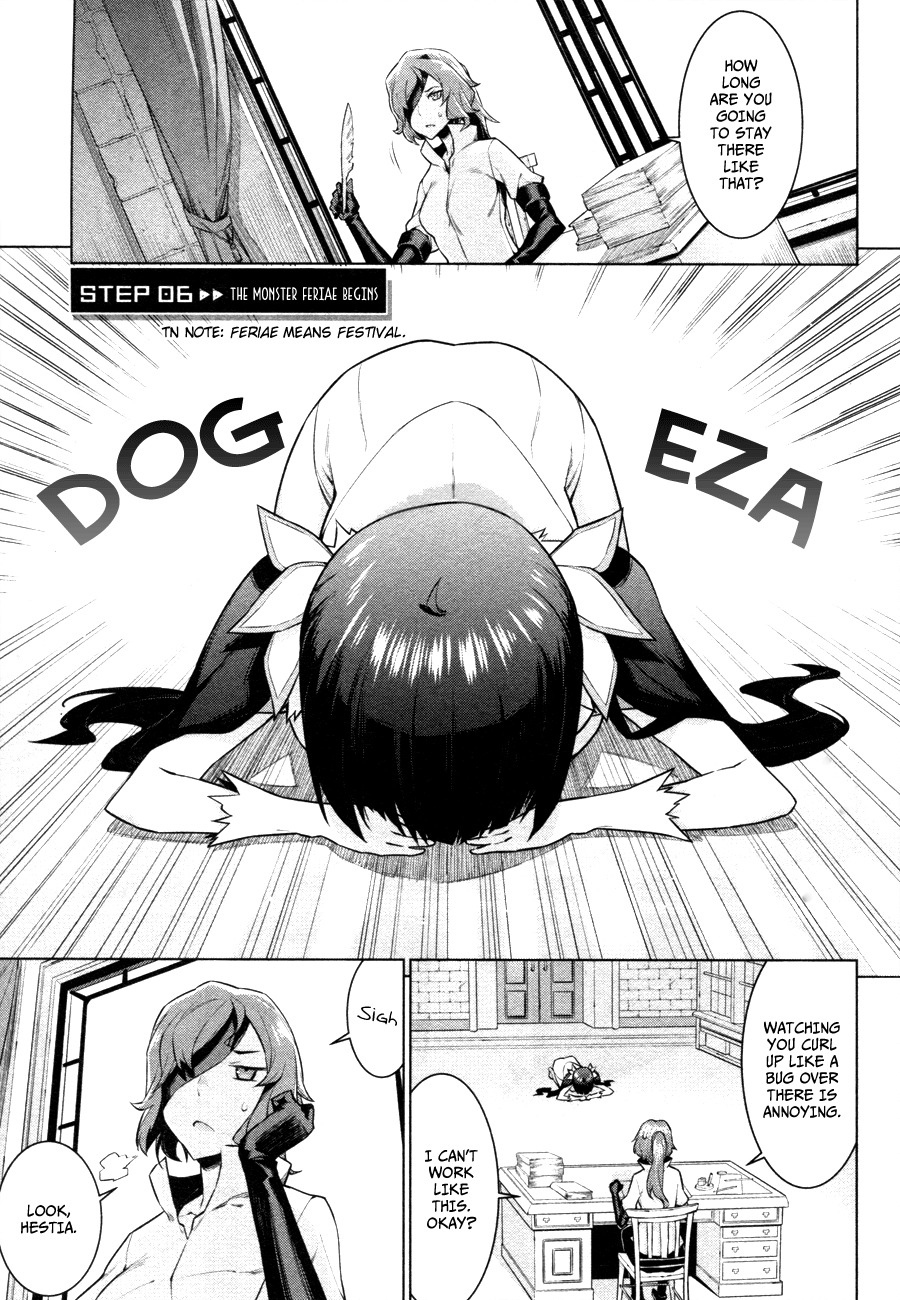 Dungeon ni Deai o Motomeru no wa Machigatte Iru Darou ka Chapter 6 page 1 - Chapter 6: The Monster Feriae Begins