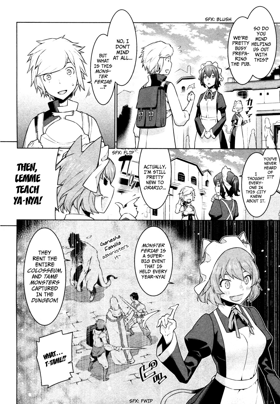 Dungeon ni Deai o Motomeru no wa Machigatte Iru Darou ka Chapter 6 page 9 - Chapter 6: The Monster Feriae Begins