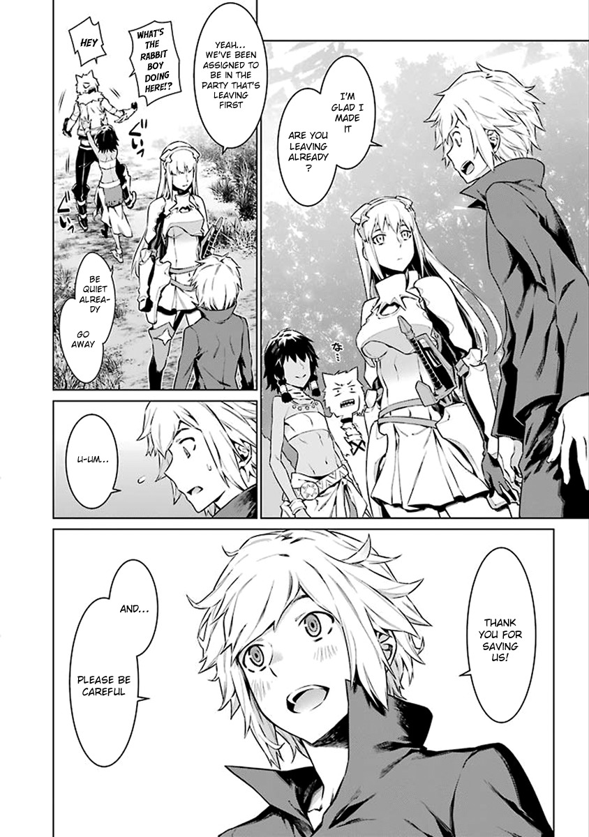 Dungeon ni Deai o Motomeru no wa Machigatte Iru Darou ka Chapter 74 page 4 - Chapter 74: Tested Resolve