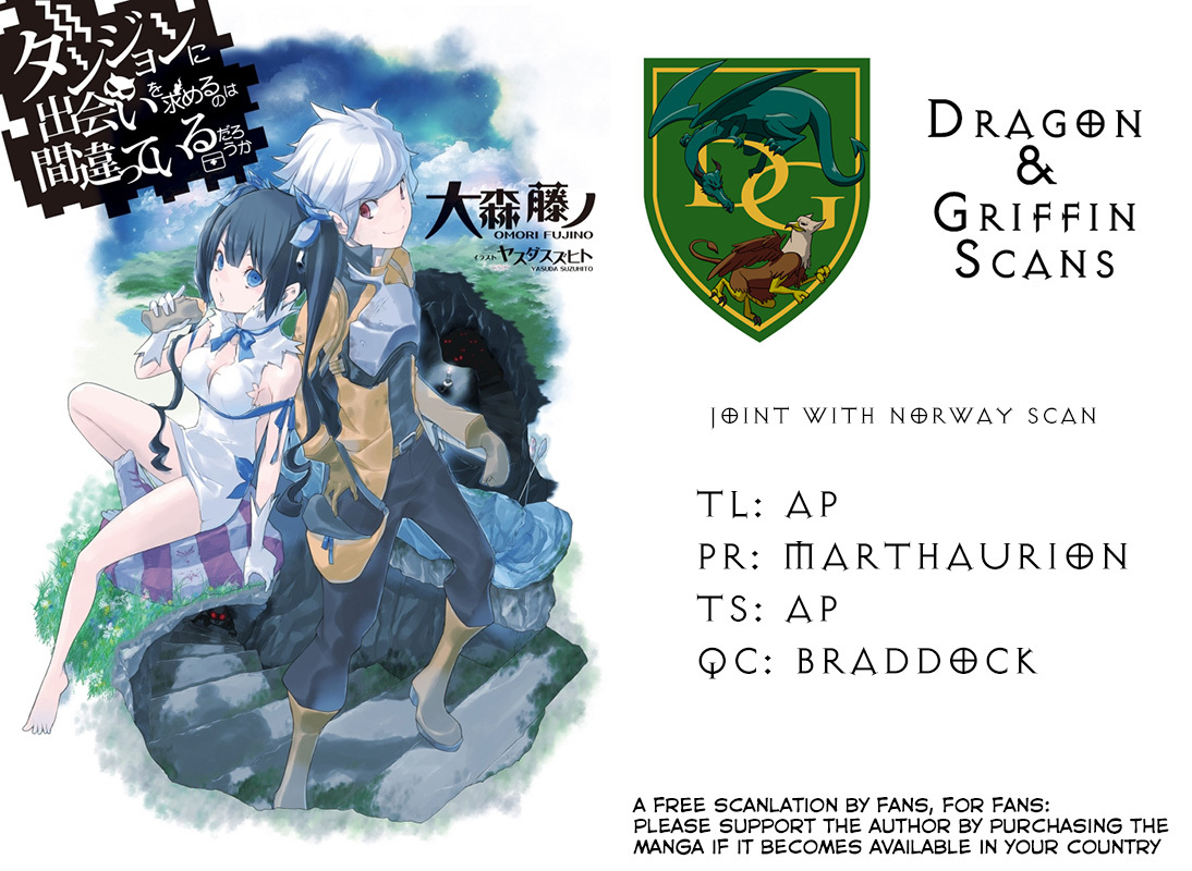 Dungeon ni Deai o Motomeru no wa Machigatte Iru Darou ka Chapter 8 page 1 - Chapter 8: Favor of the Goddess
