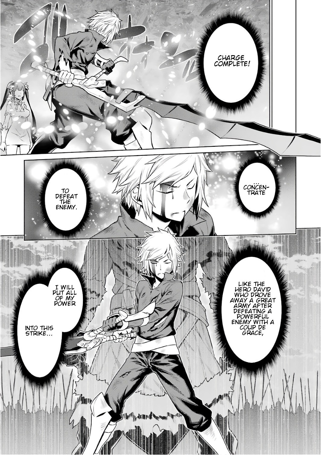 Dungeon ni Deai o Motomeru no wa Machigatte Iru Darou ka Chapter 84 page 9 - Chapter 84: The Hero's Strike