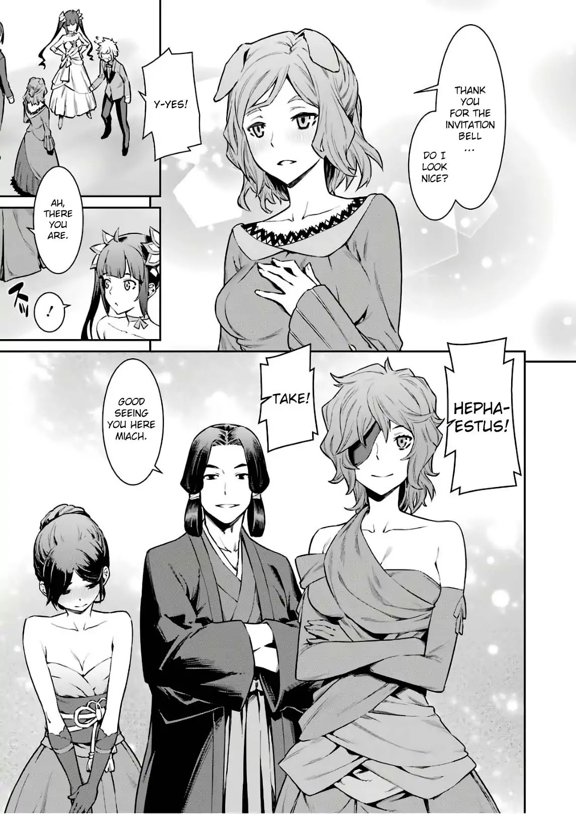 Dungeon ni Deai o Motomeru no wa Machigatte Iru Darou ka Chapter 88 page 4 - Chapter 88: STEP88: Party Night