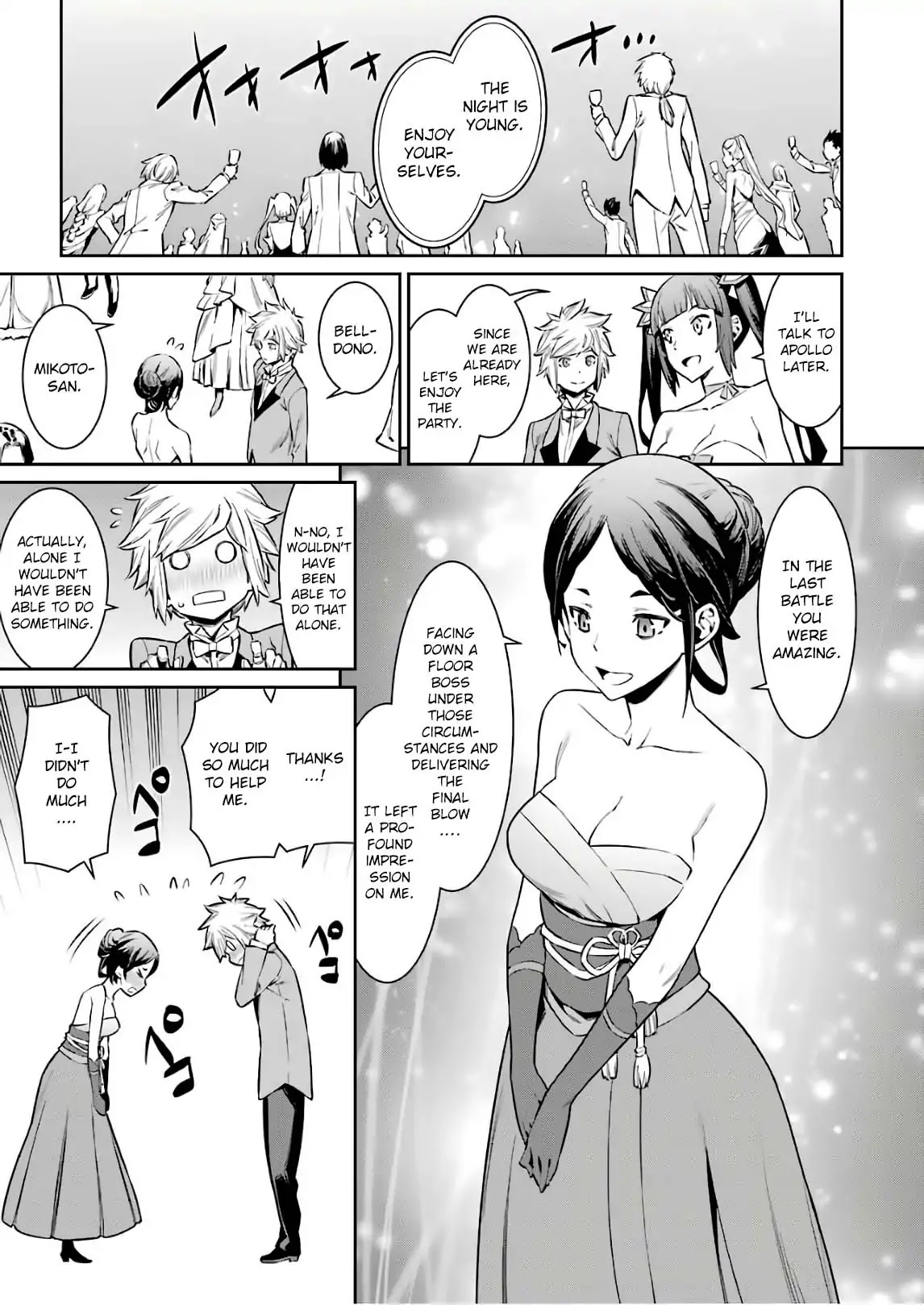 Dungeon ni Deai o Motomeru no wa Machigatte Iru Darou ka Chapter 88 page 8 - Chapter 88: STEP88: Party Night