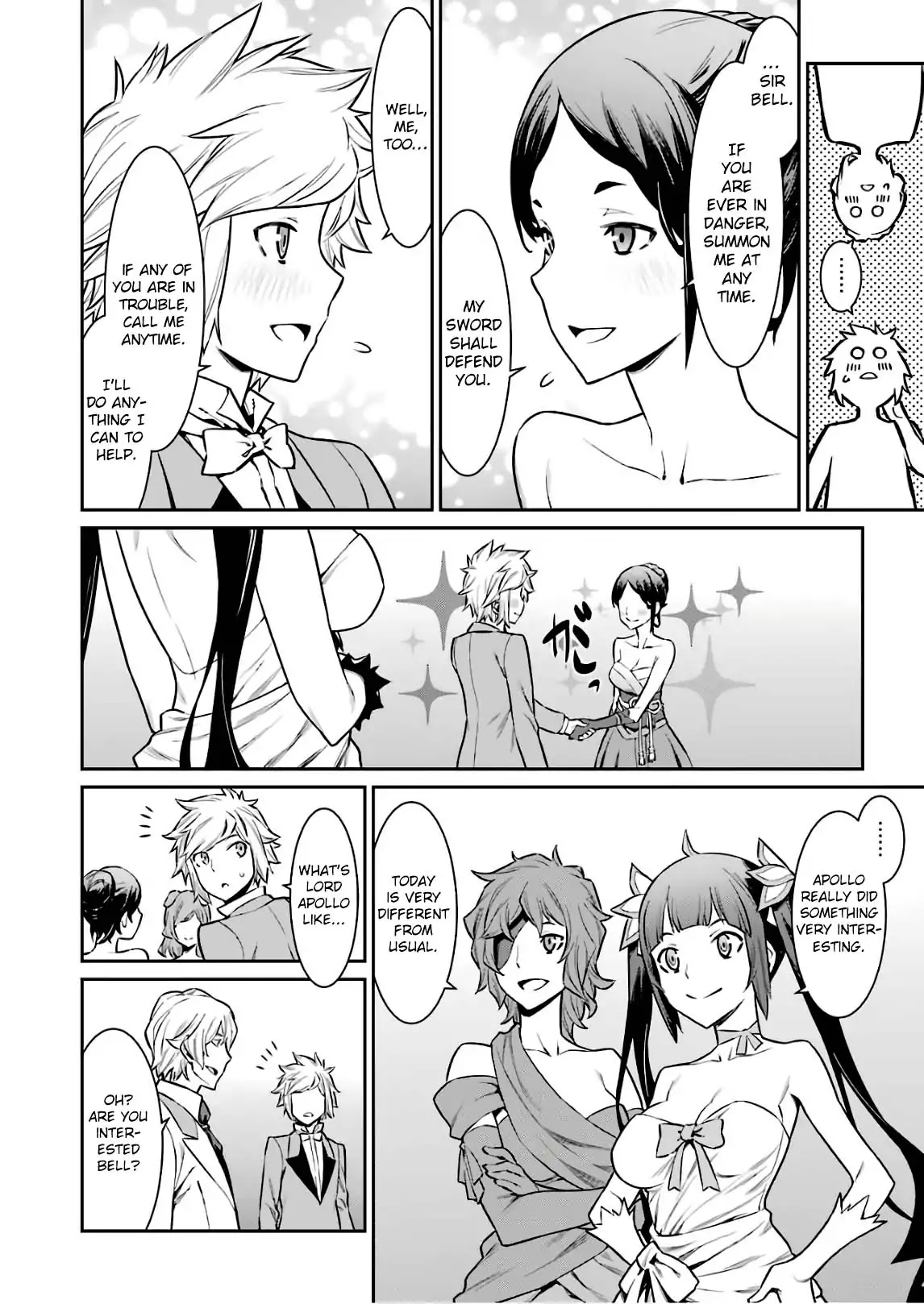 Dungeon ni Deai o Motomeru no wa Machigatte Iru Darou ka Chapter 88 page 9 - Chapter 88: STEP88: Party Night