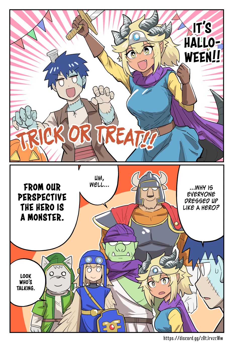 Dungeon's Childhood Friend Chapter 16.6 page 1 - Chapter 16.6: Twitter Extra: Halloween