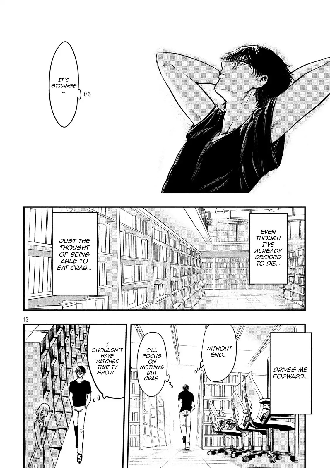 Eating Crab with a Yukionna Chapter 1 page 12 - Chapter 1: The Man Who Wants to Die and the Yukionna