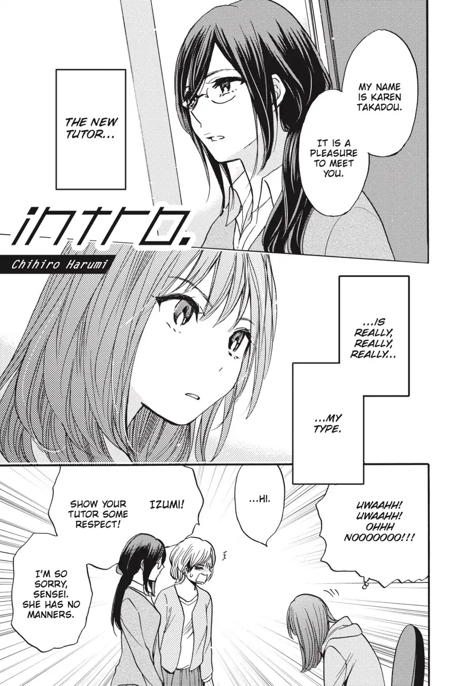 Eclair - Anata ni Hibiku Yuri Anthology Chapter 1.4 page 1 - Vol.1 Chapter 4: Intro (Chihiro Harumi)