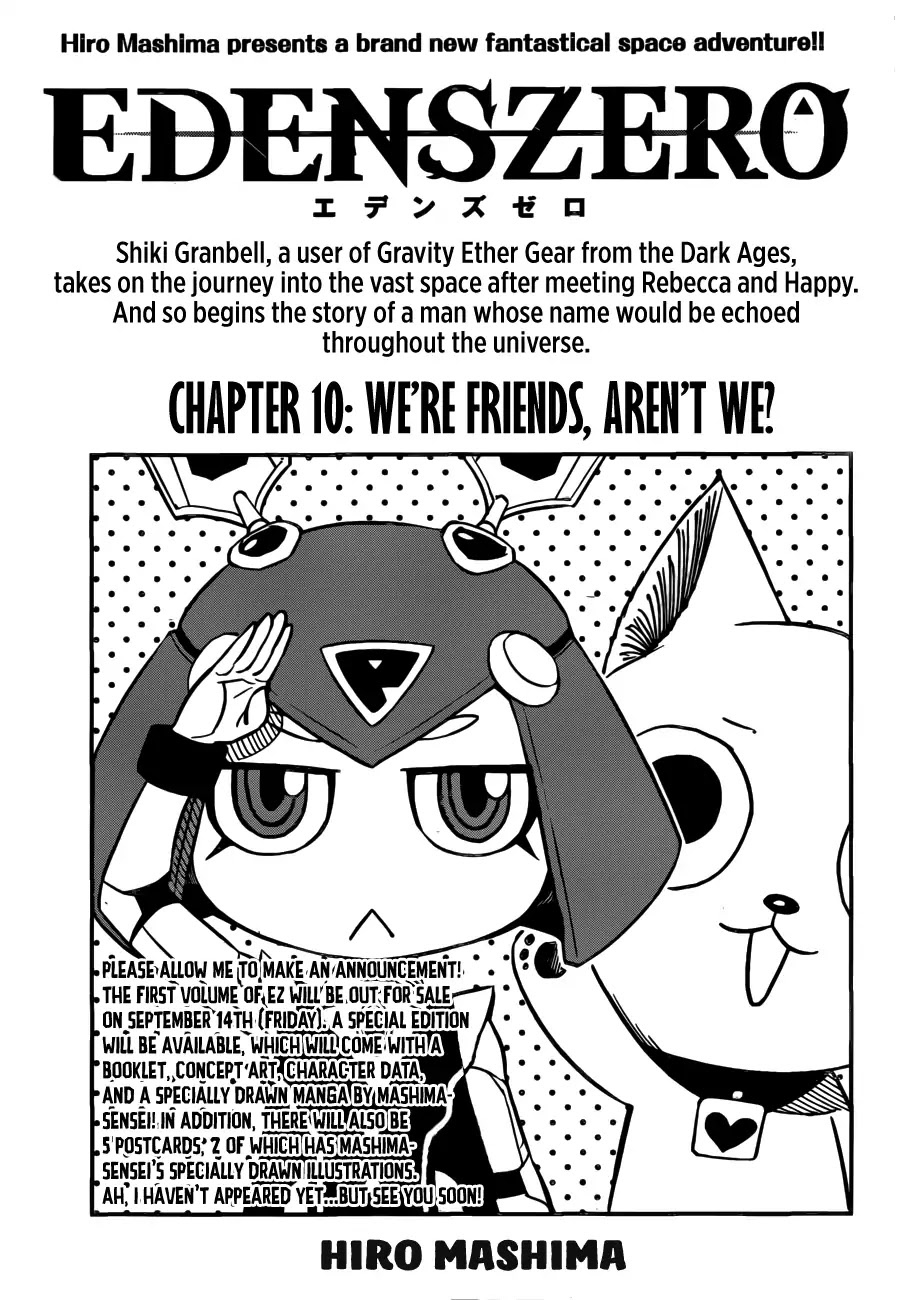 Eden's Zero Chapter 10 page 1 - Chapter 10: We’re Friends, Aren’t We?