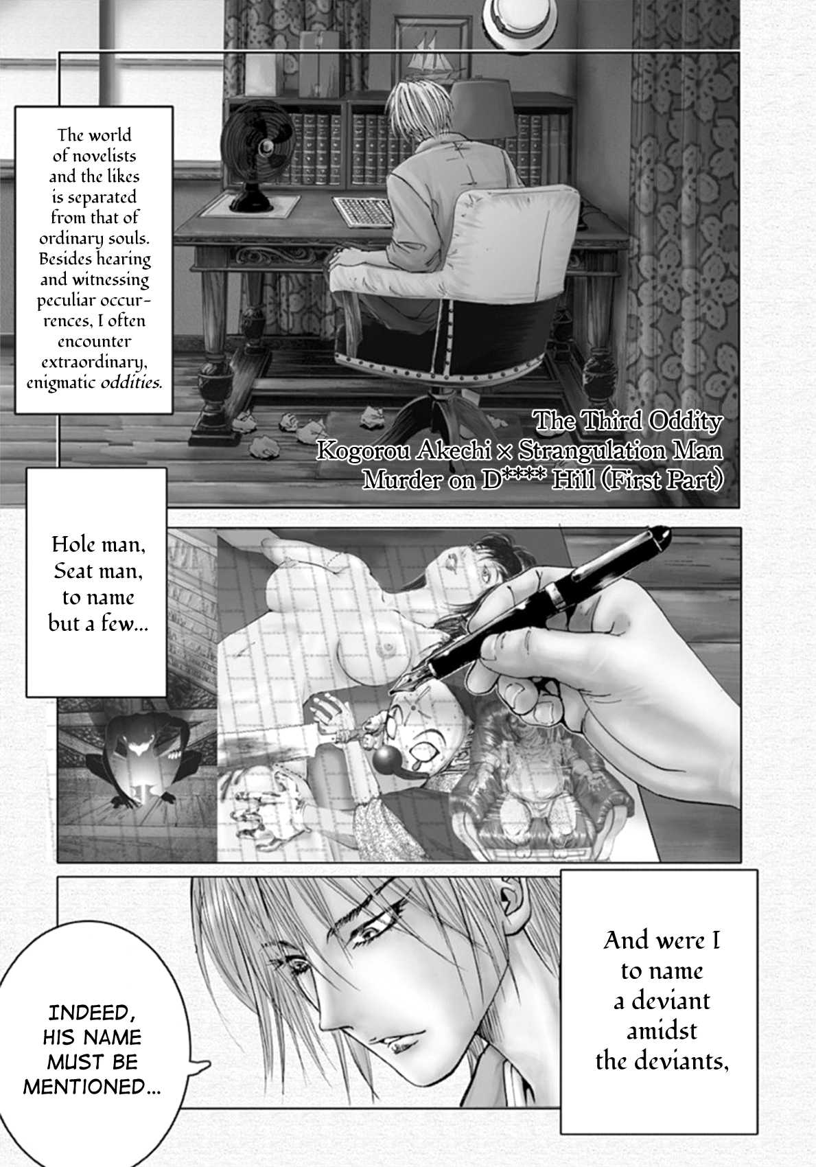 Edogawa Ranpo Ijinkan Chapter 3 page 2 - Chapter 3 : Kogorou Akechi × Strangulation Man--Murder on D**** Hill (First Par...