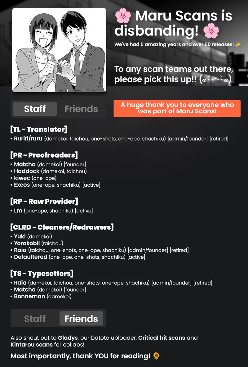 Eh, Are You Seriously Going to Fire Me When I’ve Been Handling the Company’s In-House System as a One-Man Show? Chapter 23.6 page 1 - Chapter 23.6: Announcement from Maru Scans - Please pick this up!