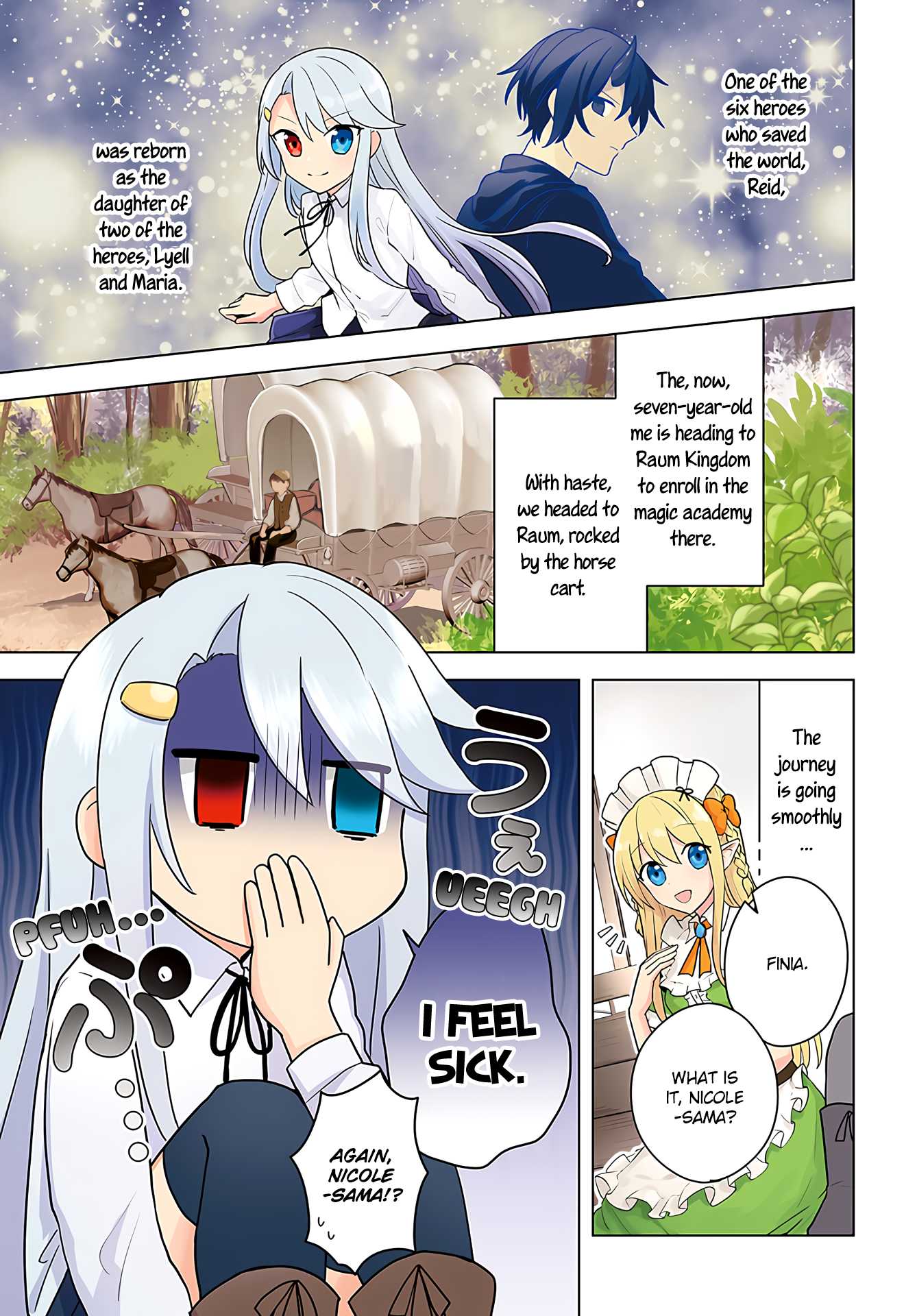 Eiyuu no Musume to Shite Umarekawatta Eiyuu wa Futatabi Eiyuu o Mezasu Chapter 7 page 1 - Chapter 7: The Journey