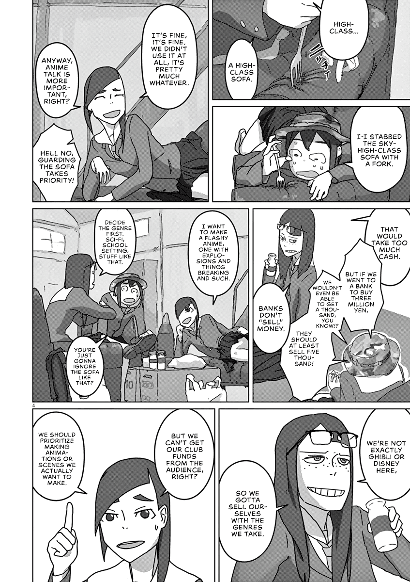 Eizouken ni wa Te wo Dasu na! Chapter 3 page 4 - Chapter 3: Unpaid Labor! Flipbook Animation Sweatshop