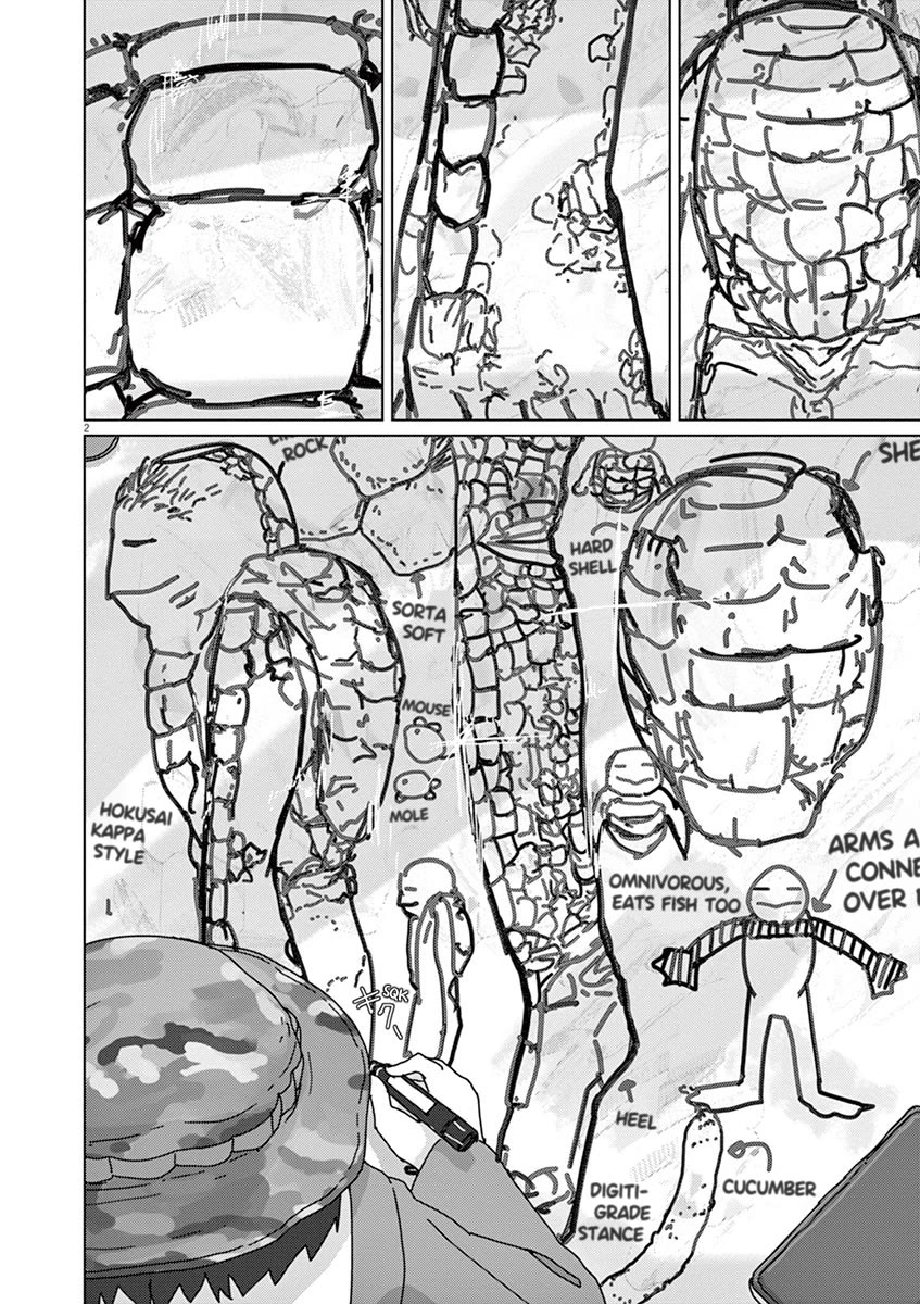 Eizouken ni wa Te wo Dasu na! Chapter 32 page 2 - Chapter 32: Kappa Truly Exist! Kappa VS Monster Fish!