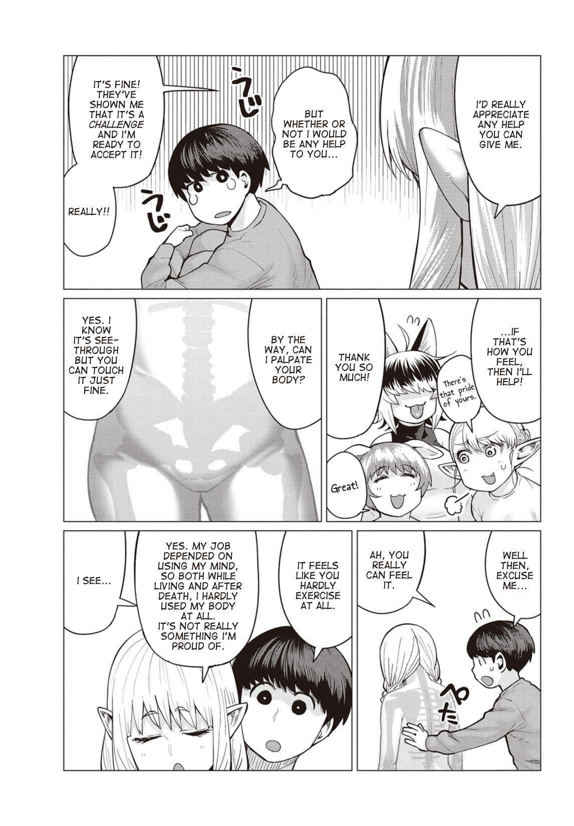 Elf-san wa Yaserarenai. Chapter 14 page 22 - Chapter 14: Appointment 14: Reminiscing Bones