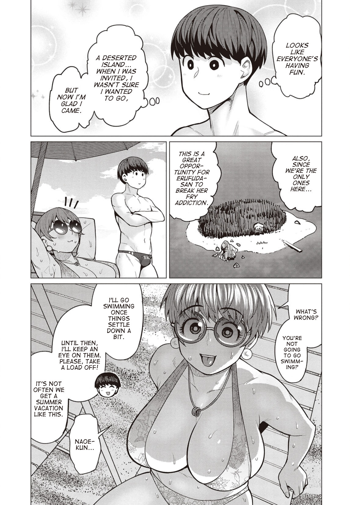 Elf-san wa Yaserarenai. Chapter 21 page 15 - Chapter 21: Appointment 21: Bulging Flesh Island (Part 1)