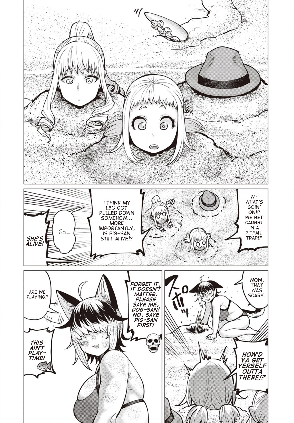 Elf-san wa Yaserarenai. Chapter 22 page 11 - Chapter 22: Appointment 22: Bulging Flesh Island (Part 2)