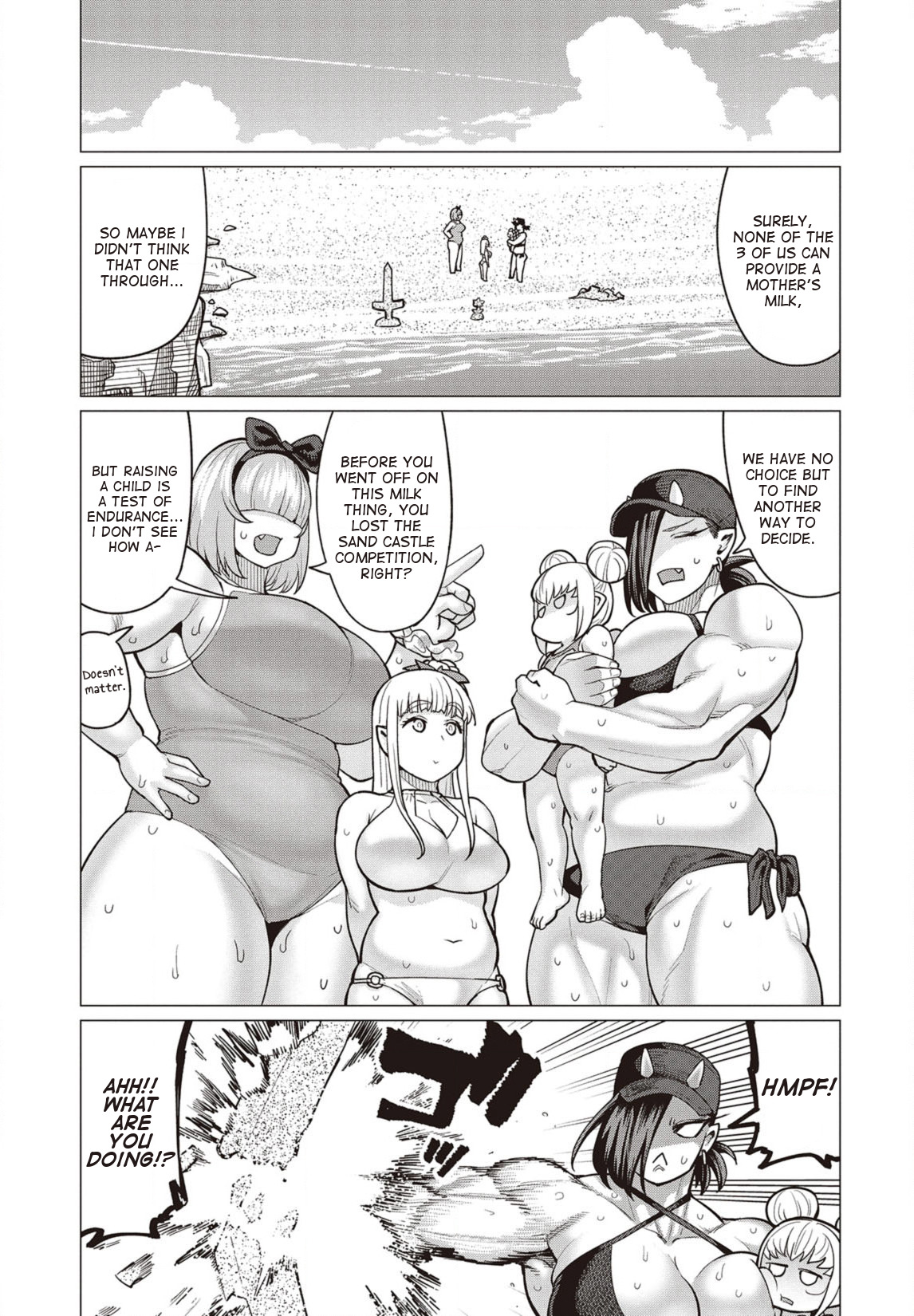 Elf-san wa Yaserarenai. Chapter 22 page 14 - Chapter 22: Appointment 22: Bulging Flesh Island (Part 2)