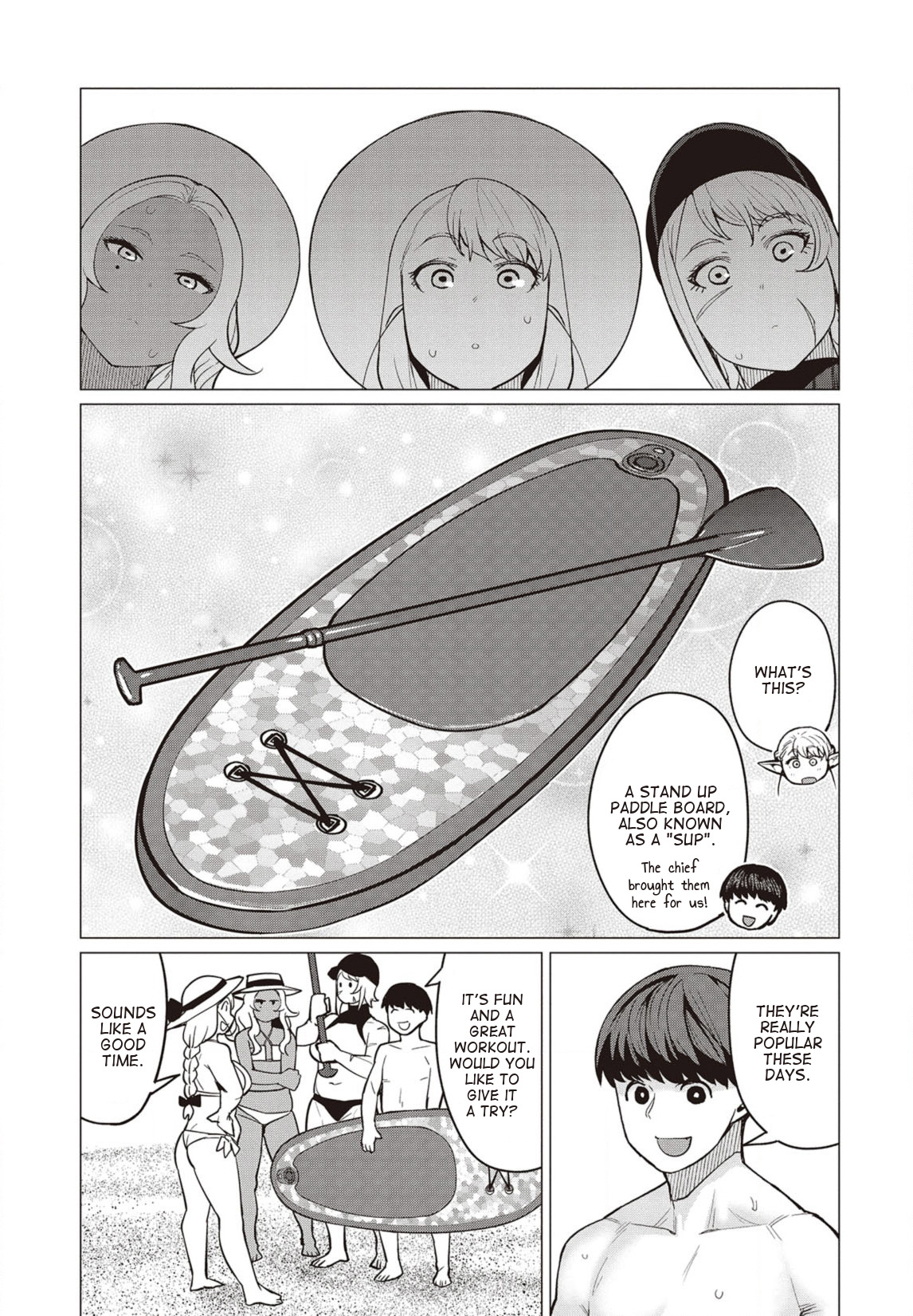 Elf-san wa Yaserarenai. Chapter 22 page 4 - Chapter 22: Appointment 22: Bulging Flesh Island (Part 2)