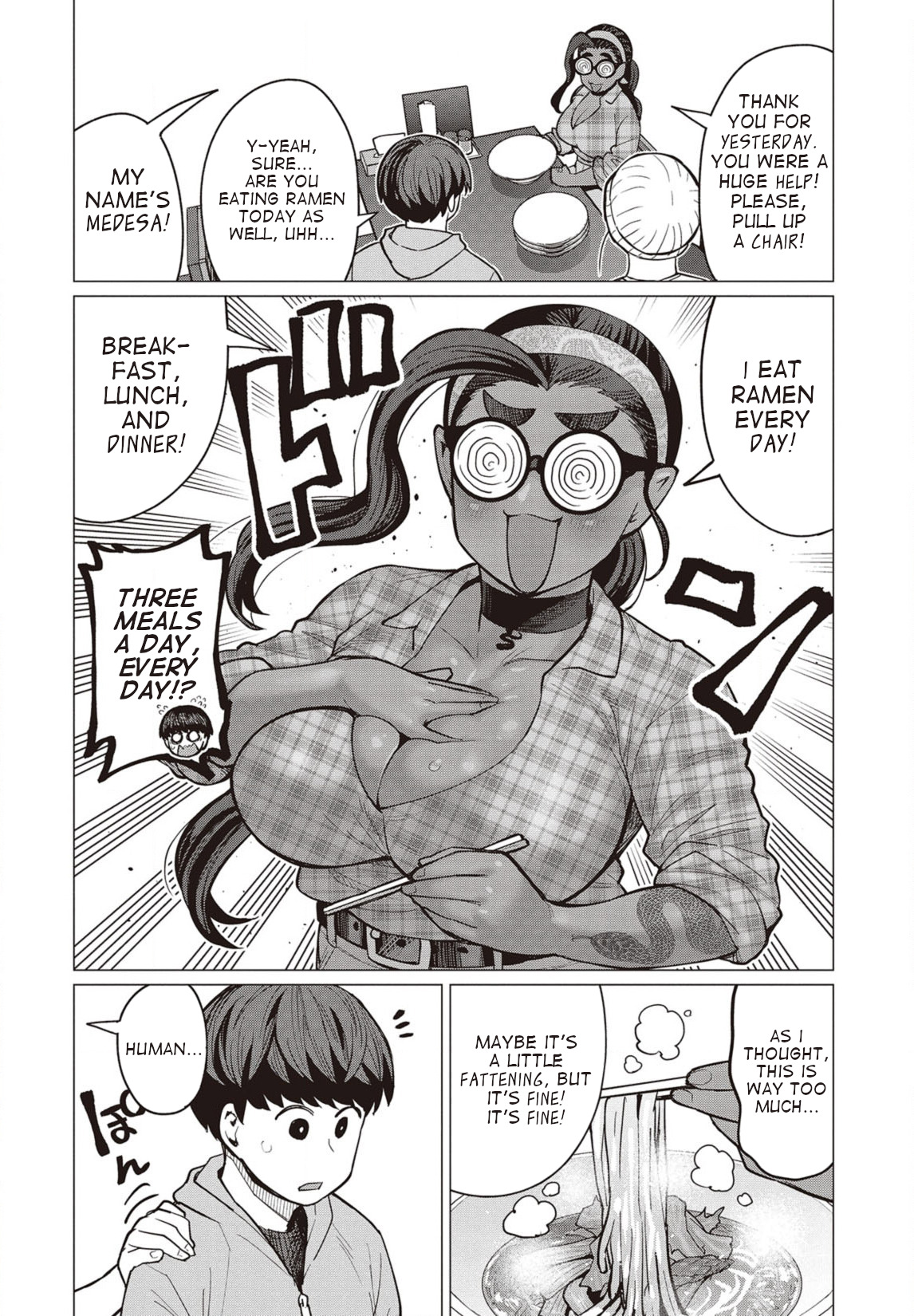 Elf-san wa Yaserarenai. Chapter 27 page 15 - Chapter 27: Appointment 27: Rock Hard Noodles