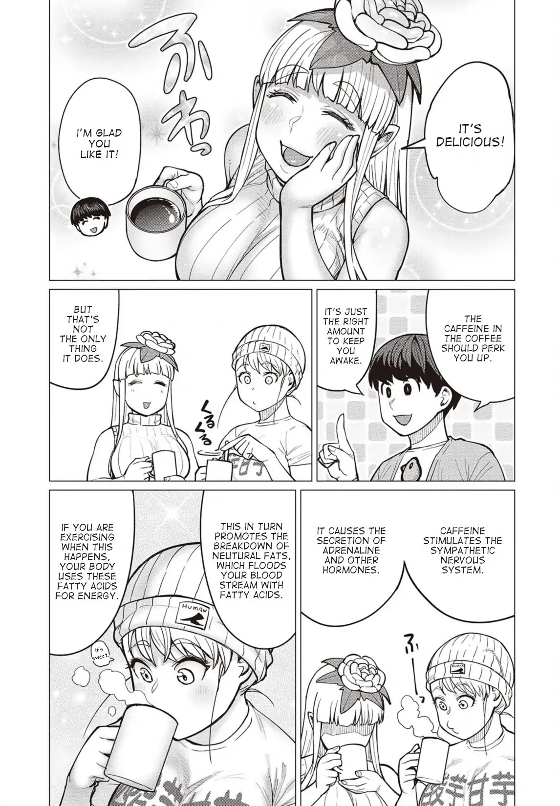 Elf-san wa Yaserarenai. Chapter 28 page 14 - Chapter 28: Appointment 28: Dark Roasted Grass