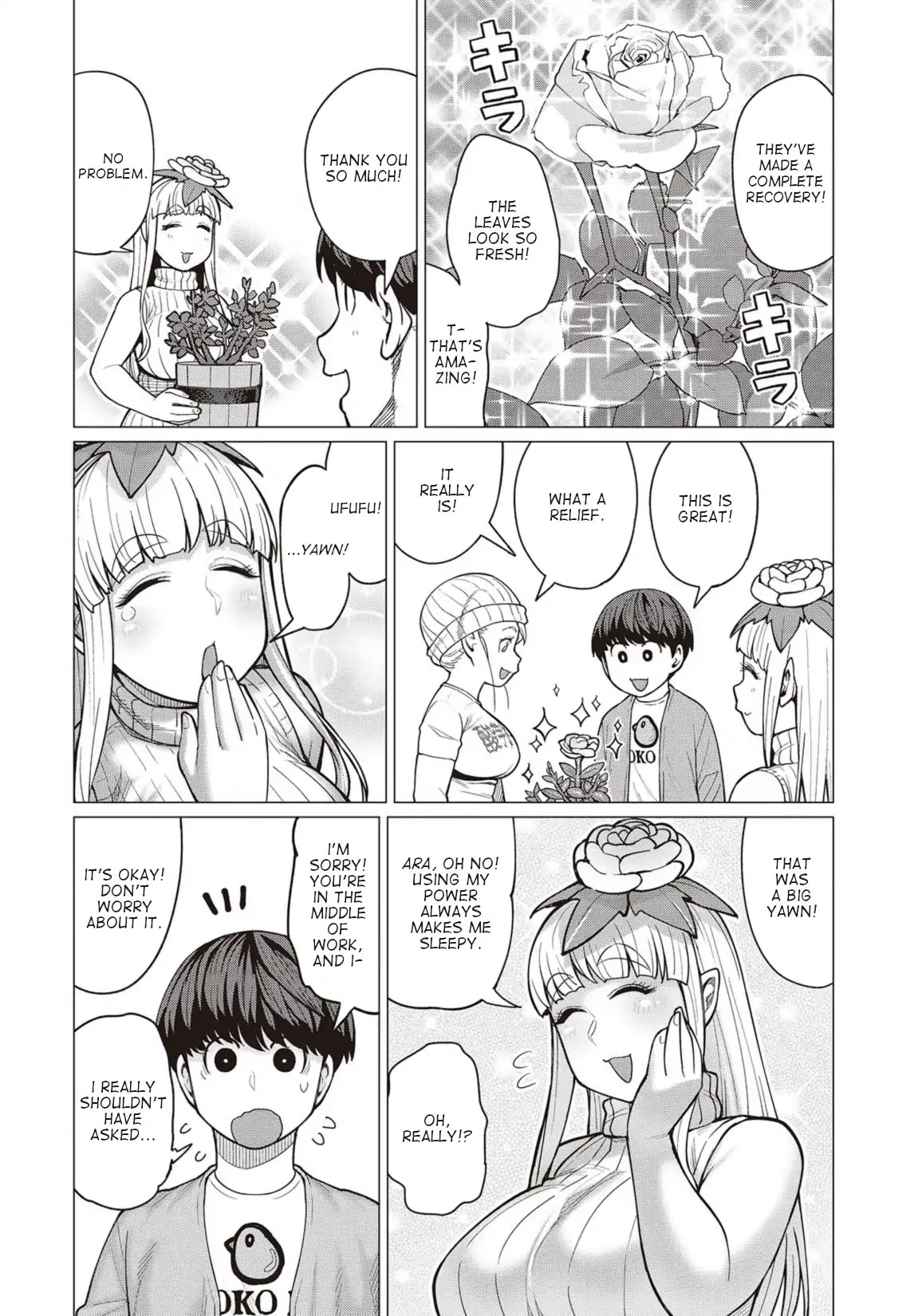 Elf-san wa Yaserarenai. Chapter 28 page 9 - Chapter 28: Appointment 28: Dark Roasted Grass
