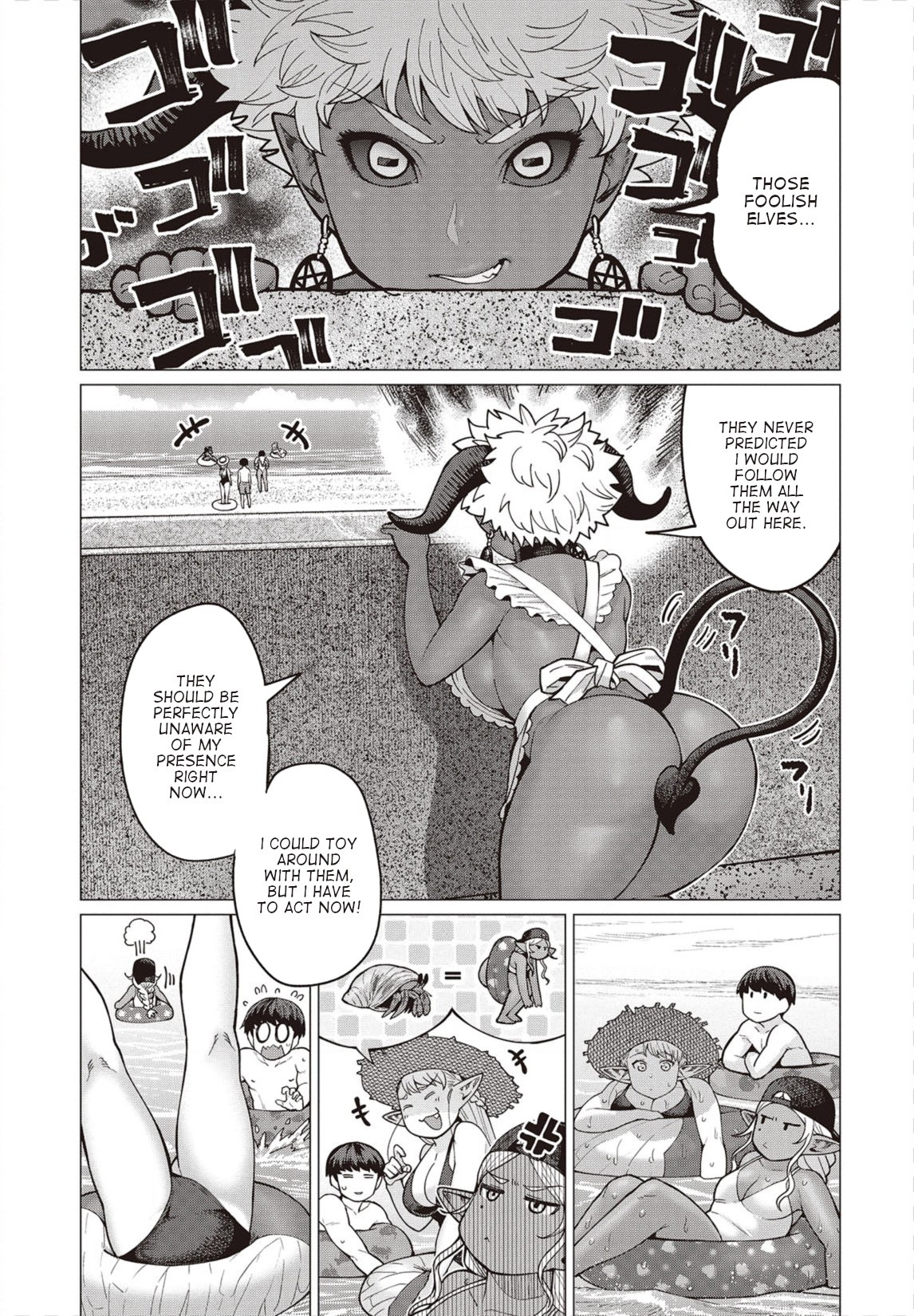 Elf-san wa Yaserarenai. Chapter 31 page 10 - Chapter 31: Appointment 31: Potato-free Beach (Part I)