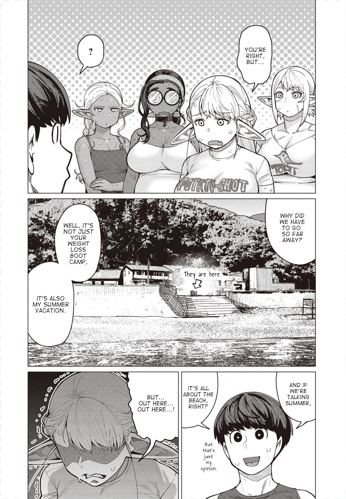 Elf-san wa Yaserarenai. Chapter 31 page 3 - Chapter 31: Appointment 31: Potato-free Beach (Part I)