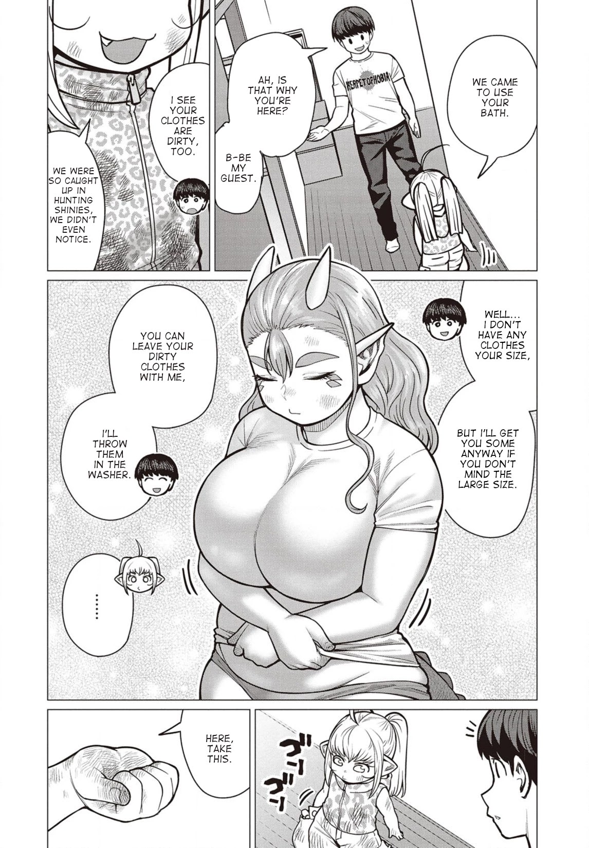 Elf-san wa Yaserarenai. Chapter 39 page 5 - Chapter 39: Appointment 39: Bath Terrorism Panic