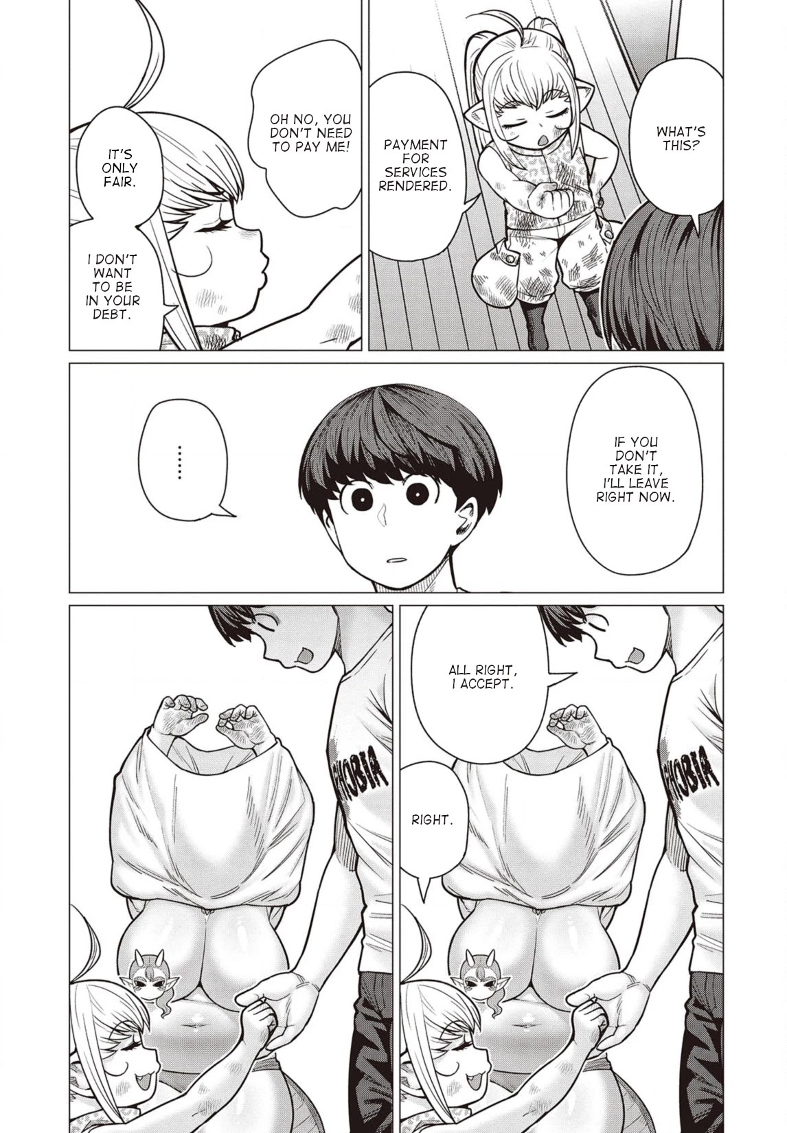 Elf-san wa Yaserarenai. Chapter 39 page 6 - Chapter 39: Appointment 39: Bath Terrorism Panic