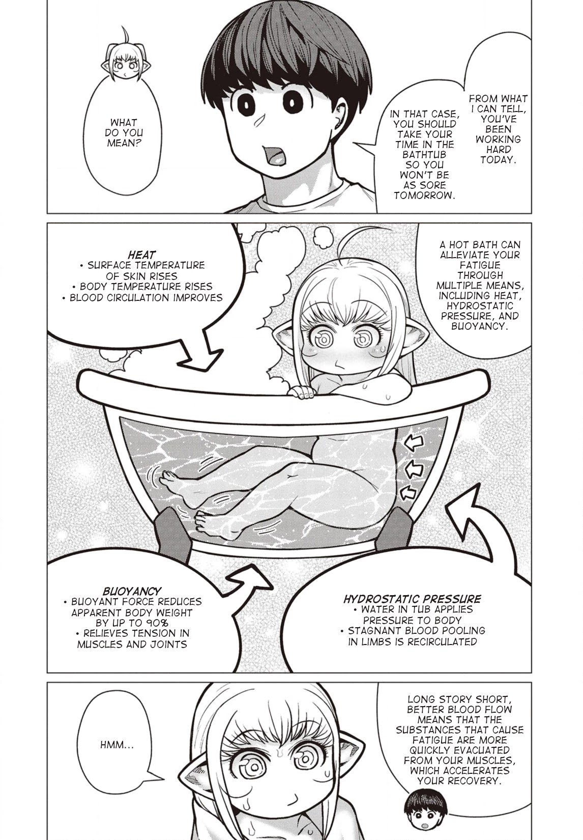 Elf-san wa Yaserarenai. Chapter 39 page 9 - Chapter 39: Appointment 39: Bath Terrorism Panic