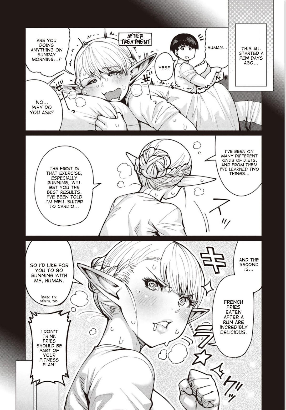 Elf-san wa Yaserarenai. Chapter 6 page 2 - Chapter 6: Appointment 6: Baroness Dog