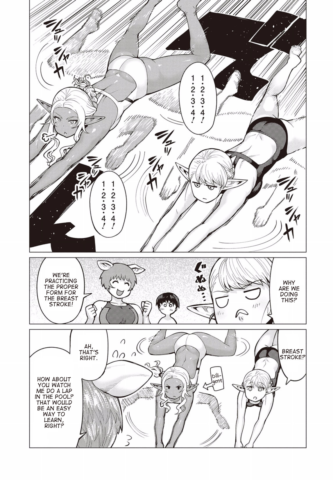 Elf-san wa Yaserarenai. Chapter 7 page 22 - Chapter 7: Appointment 7: Floating Pig