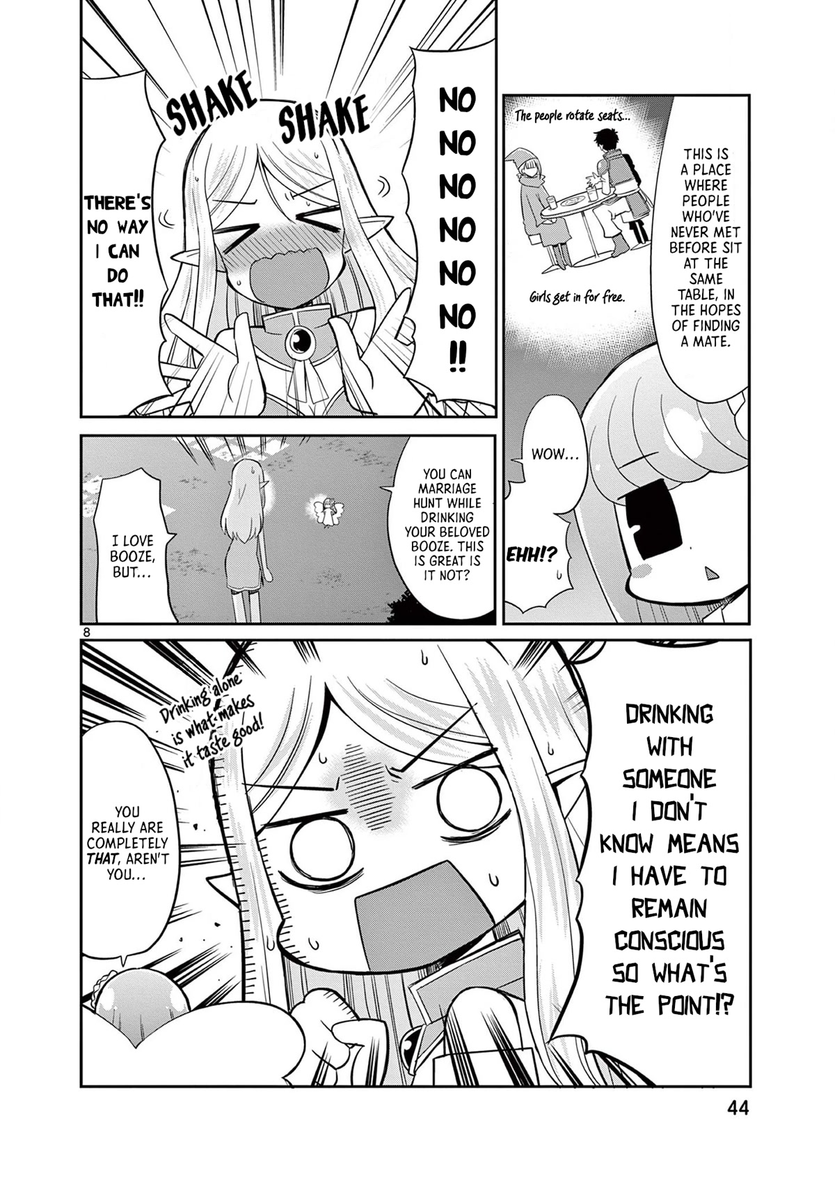ELKON! ~The Lonely Elf's Marriage Hunting Diary~ Chapter 2 page 8 - Chapter 2: Throbbing Hearts at a Shared Table.